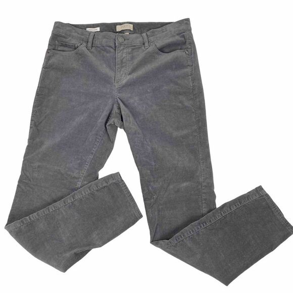 Loft Velvet Modern Skinny Pants in Gray size 8P - Picture 3 of 6